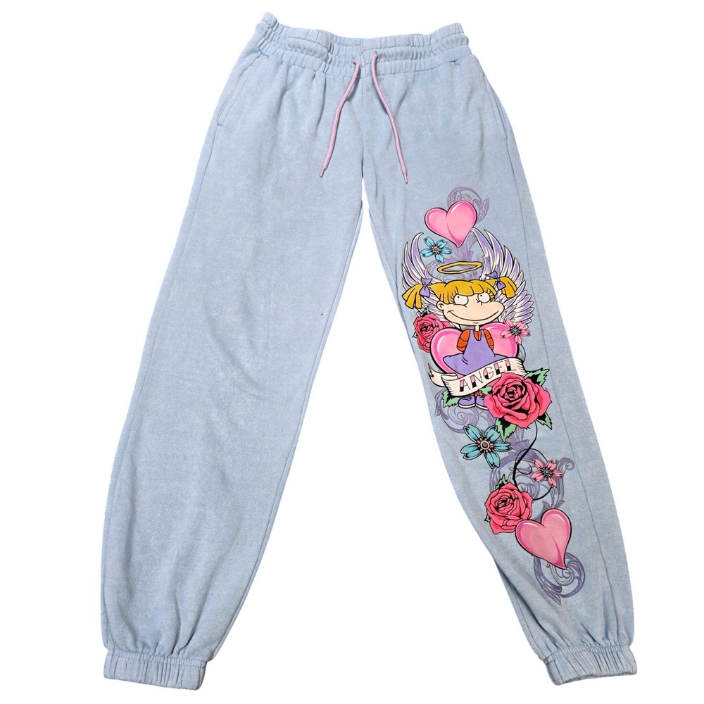 Rugrats Angelica Graphic Sweatpants Joggers Women's Size M Blue Wash Nickelodeon